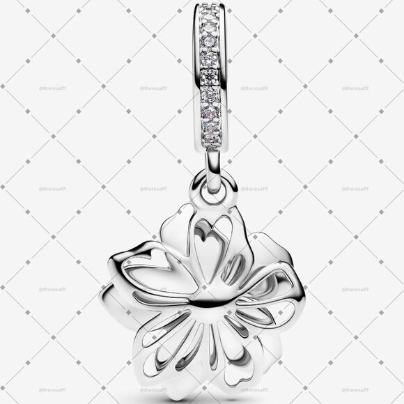 Pandora Blue Blossom Dangle Charm - Picture 2 of 4